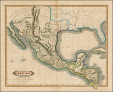 Texas, Plains, Southwest, Rocky Mountains and Mexico Map By William Home Lizars