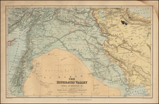 Central Asia & Caucasus and Middle East Map By Edward Stanford