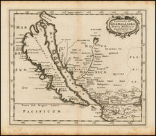 Southwest, Mexico, Baja California and California Map By Nicolas Sanson