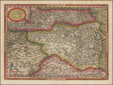 Austria, Hungary and Czech Republic & Slovakia Map By Abraham Ortelius