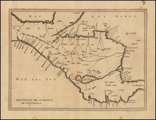 Mexico and Central America Map By Antonio de Herrera y Tordesillas