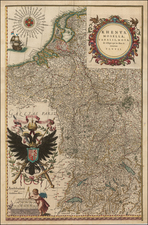 Europe, Netherlands, Switzerland, Austria, Hungary and Germany Map By Willem Janszoon Blaeu