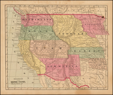 Texas, Plains, Southwest, Rocky Mountains and California Map By Sidney Morse