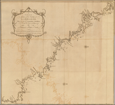 A Chart of part of the Country of Labrador Taken by order of Commodore Shuldham, in ta Tour up the Coast in the Year 1773.  By Lieutenant Roger Curtis. By Isaac Basire