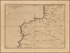 Central America, Colombia and Peru & Ecuador Map By Antonio de Herrera y Tordesillas