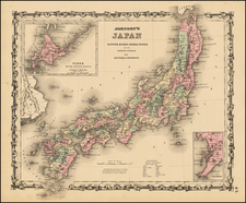 Japan Map By Alvin Jewett Johnson  &  Ross C. Browning