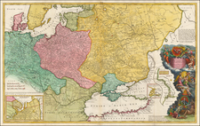 Poland, Russia, Ukraine, Baltic Countries, Balkans, Scandinavia and Germany Map By Herman Moll