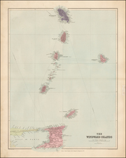 Caribbean and Other Islands Map By Edward Stanford