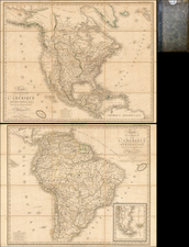 United States, North America, South America and America Map By Adrien-Hubert Brué