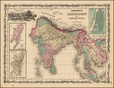 India and Southeast Asia Map By Alvin Jewett Johnson  &  Ross C. Browning