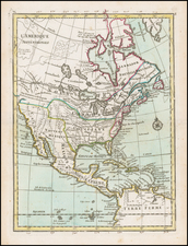 North America Map By Georges Louis Le Rouge
