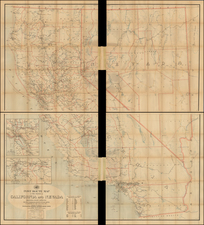 Nevada and California Map By U.S. Post Office Department