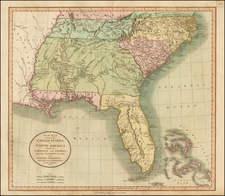 Florida, South and Southeast Map By John Cary