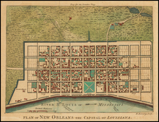 South and Louisiana Map By London Magazine