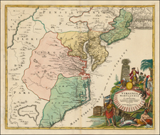 Mid-Atlantic and Southeast Map By Johann Baptist Homann