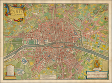 France and Paris and Île-de-France Map By Louis Charles Desnos