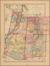 Southwest, Arizona, Colorado, Utah, New Mexico, Rocky Mountains, Colorado and Utah Map By J. David Williams