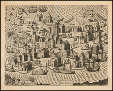 China and Southeast Asia Map By Theodor De Bry