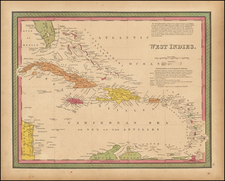 Southeast and Caribbean Map By Samuel Augustus Mitchell