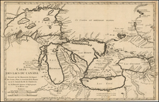 Midwest and Canada Map By Jacques Nicolas Bellin