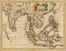 China, India, Southeast Asia, Philippines and Other Islands Map By John Speed