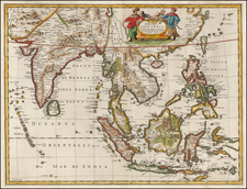 China, India, Southeast Asia, Philippines and Other Islands Map By John Speed