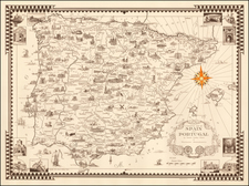 Spain and Portugal Map By Ernest Dudley Chase