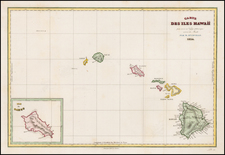 Hawaii and Hawaii Map By Jules Sebastian Cesar Dumont-D'Urville