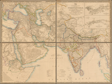 India, Central Asia & Caucasus, Middle East and Turkey & Asia Minor Map By James Wyld