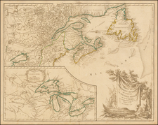 New England, Midwest and Canada Map By Didier Robert de Vaugondy