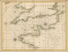 British Isles and France Map By Jean Lattré