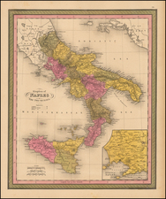 Italy and Balearic Islands Map By Samuel Augustus Mitchell