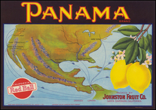 [Fruit Crate Label Advertising Map]  Panama Brand  (North America & Panama Canal) By Schmidt Label & Litho. Co.