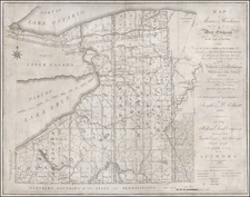 New York State Map By Joseph Ellicott