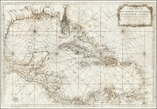 Florida, South, Texas and Caribbean Map By Depot de la Marine
