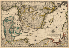 Poland, Baltic Countries, Scandinavia, Denmark and Norddeutschland Map By Jean Boisseau