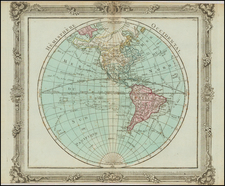 World, Western Hemisphere, South America and America Map By Louis Brion de la Tour