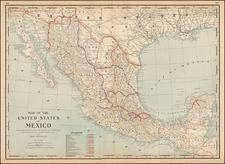 Mexico Map By George F. Cram