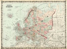 Europe and Europe Map By Alvin Jewett Johnson  &  Ross C. Browning