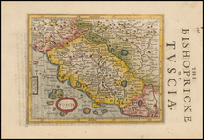 Italy and Northern Italy Map By Jodocus Hondius