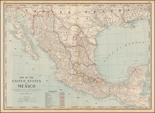 Mexico Map By George F. Cram