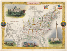 United States Map By John Tallis