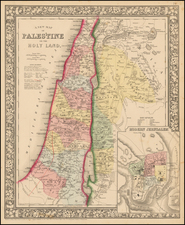 Holy Land Map By Samuel Augustus Mitchell Jr.