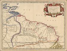 South America and Guianas & Suriname Map By Nicolas Sanson