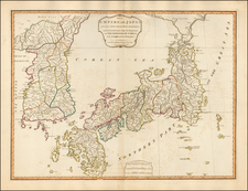 Japan and Korea Map By Laurie & Whittle