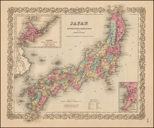 Japan Map By Joseph Hutchins Colton