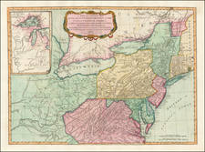 New York City, Mid-Atlantic, Pennsylvania, Kentucky, Tennessee, Virginia, Midwest, Indiana, Ohio and Michigan Map By Richard Holmes Laurie  &  James Whittle