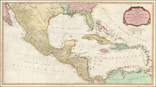 Florida, Texas, Mexico, Caribbean and Central America Map By Laurie & Whittle