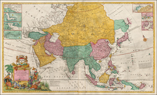 Asia, Asia, Australia & Oceania and Oceania Map By Herman Moll