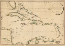 Florida, Caribbean and Central America Map By William Faden